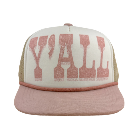 Tiny Whales Y'ALL l Natural / Blush Trucker Hat