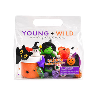 Young Wild and Friedman Sensory Dough Bag - Halloween
Halloween-themed play dough kit packaging with 'Young & Wild' branding on a white background.