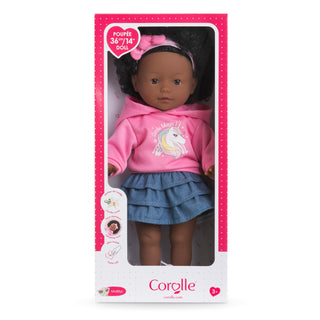 Corolle Maelys 14" Doll
Corolle doll in pink hoodie and blue skirt packaging on a white background