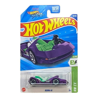 Mattel Hot Wheels Deora III HW EV
Hot Wheels toy car in packaging with purple car and blue background