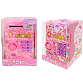 Hot Focus digital safe with groovy flower design, compact secure storage box featuring a digital keypad lock and colorful floral pattern.