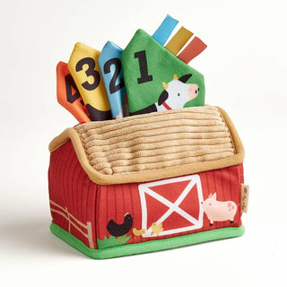 Itzy Ritzy Itzy Sensory Scarves™ Pull-And-Take Toy - Farm Friends
Toy barn with number cards and farm animal illustrations on a white background