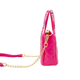 Zomi Gems Quilted Rhinestone Tote Bag - Hot Pink