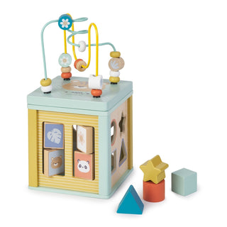 Kalencom Multi-Activity Cube
Colorful children's toy with beads and geometric shapes on a white background