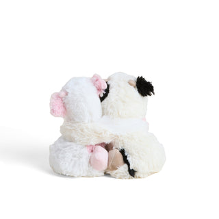 Warmies Cow HUGS 
Plush toy cow with pink accents on a white background