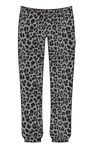 Chaser Allover Leopard Jogger
Leopard print pants on a white background