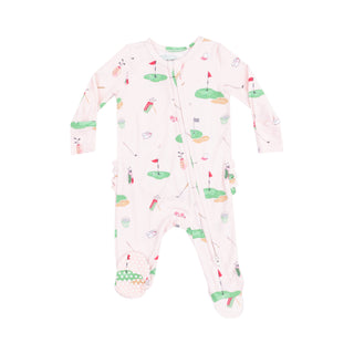 Angel Dear 2 Way Ruffle Back Zipper Footie - Golf Things Pink