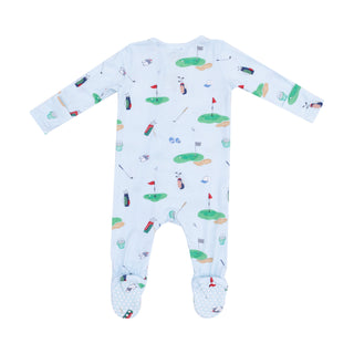 Angel Dear 2 Way Zipper Footie - Golf Things Blue
