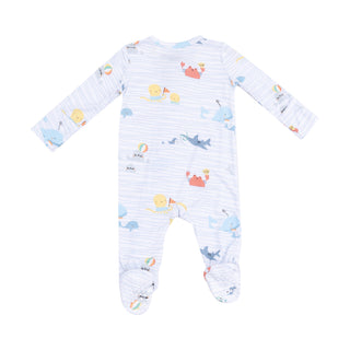 Angel Dear 2 Way Zipper Footie - Sea Stripes