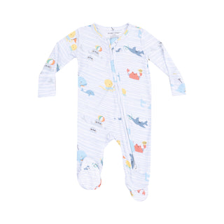 Angel Dear 2 Way Zipper Footie - Sea Stripes