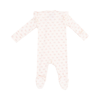 Angel Dear 2 Way Zipper Ruffle Sleeve Footie - Vintage Mini Bows