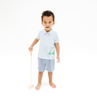 Angel Dear Applique Polo Shirt & Short Set - Golf