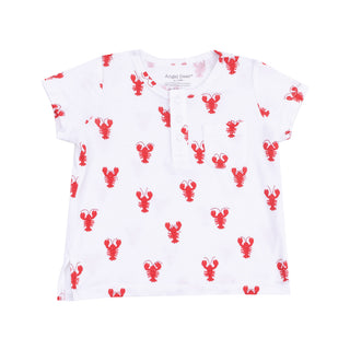 Angel Dear Bamboo Pocket Henley & Short Set - Lobster