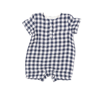 Angel Dear Henley Muslin Shortall - Gingham Navy