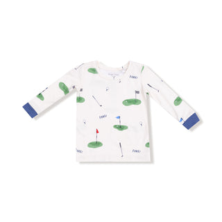 Angel Dear Long Sleeve Loungewear Set - All Fore Golf
Children's long-sleeve shirt with golf-themed design on a white background
