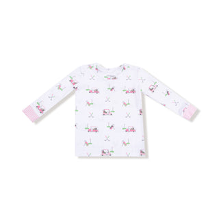 Angel Dear Long Sleeve Loungewear Set - Baby Golf Carts Pink
Children's long-sleeve shirt with flamingo pattern on a white background