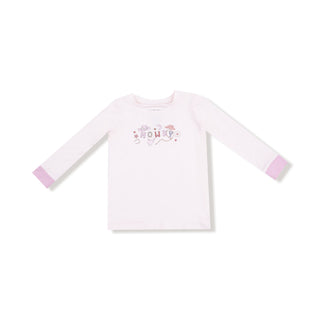 Angel Dear Long Sleeve Loungewear Set - Cowgirl Dogs
White long-sleeve shirt with pink accents on a white background