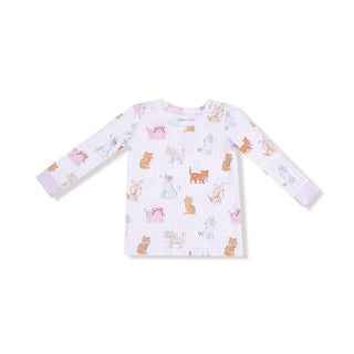 Angel Dear Long Sleeve Loungewear Set - Fancy Pets
Children's long-sleeve shirt with animal pattern on a white background