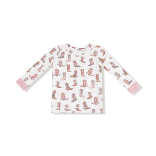 Angel Dear Long Sleeve Loungewear Set - Future Cowgirl
Long-sleeve shirt with cowboy boot pattern on a white background
