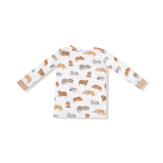 Angel Dear Long Sleeve Loungewear Set - Napping Puppies
Long-sleeve shirt with animal pattern on a white background