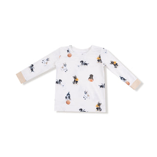 Angel Dear Long Sleeve Loungewear Set - Sporty Puppies
White long-sleeve shirt with dog pattern on a white background