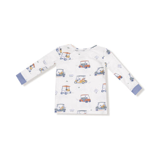 Angel Dear Long Sleeve Loungewear Set - Zooming Golf Carts
Children's long-sleeve shirt with car pattern on a white background
