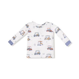 Angel Dear Long Sleeve Loungewear Set - Zooming Golf Carts
Children's long-sleeve shirt with vehicle pattern on a white background