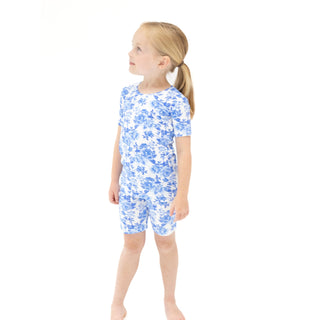 Angel Dear Loungewear Short Set - Roses in Blue