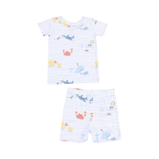 Angel Dear Loungewear Short Set - Sea Stripes