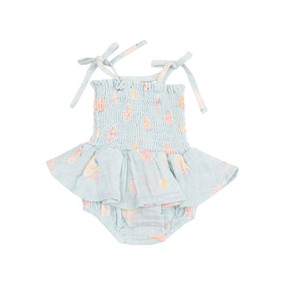 Angel Dear Muslin Smocked Bubble with Skirt - Pretty Seashells