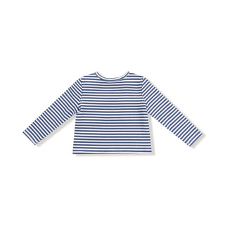 Angel Dear Organic Cotton Jersey Stripe Long Sleeve Tee - Big Bro
Blue and white striped long-sleeve shirt on a white background