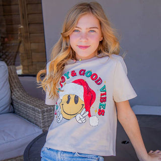 Paper Flower Peace Joy and Good Vibes Short Sleeve Tee
