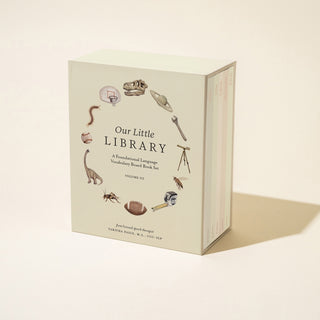 Set of five children's board books from Our Little Library Vol. 3 by Paige Tate & Co, featuring colorful illustrations.