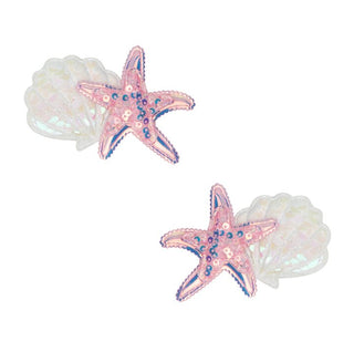 Baby Bling Novelty Mermaid Shell Clip Set - Pink White, Baby Bling, Baby Bling, Baby Bling Bows, Baby Bling Clip Set, Baby Bling Hair Clip Set, Mermaid, Mermaid Hair Clip Set, Headband - Basi