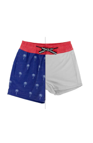 Feather 4 Arrow Palm Stripe Volley Trunk - Twilight