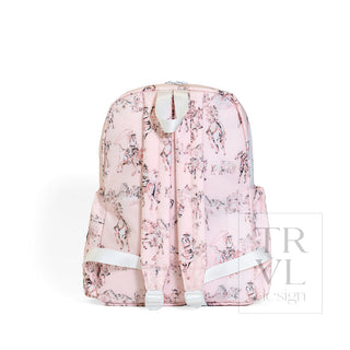 TRVL Designs Backpacker - Cowgirl Toile
Pink floral backpack on a white background