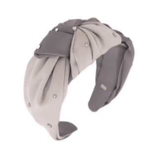 Bari Lynn Crystallized 2 Tone Satin Knot Headband - Grey, Bari Lynn, Bari Lynn, Bari Lynn Headband, Bari Lynn Headbands, Bari Lynn Twist Knot Headband with Crystals, cf-type-headband, cf-vend