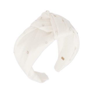 Bari Lynn Crystallized Satin Knot Headband - White, Bari Lynn, Bari Lynn, Bari Lynn Headband, Bari Lynn Headbands, Bari Lynn Twist Knot Headband with Crystals, cf-type-headband, cf-vendor-bar
