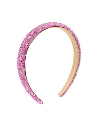 Bari Lynn Fully Crystalized Thin Headband - Multi Pink