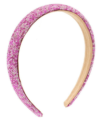 Bari Lynn Fully Crystalized Thin Headband - Multi Pink