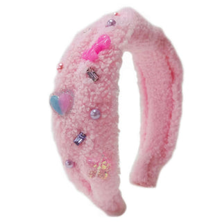 Bari Lynn Sherpa Charm Headband - Pink