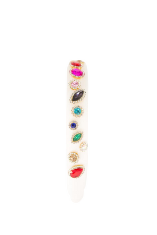 Bari Lynn Thin Padded Jewel Headband - Ivory, Bari Lynn, Bari Lynn, Bari Lynn Headband, Bari Lynn Headbands, cf-type-headband, cf-vendor-bari-lynn, Headband with Jewels, Ivory, Thin Padded Je