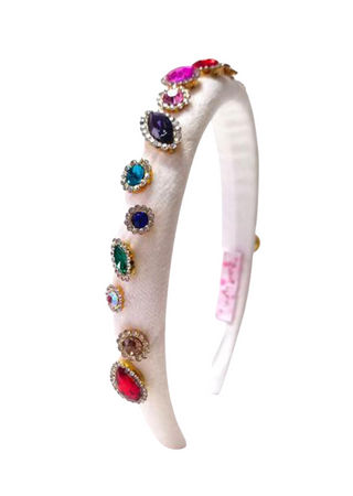 Bari Lynn Thin Padded Jewel Headband - Ivory, Bari Lynn, Bari Lynn, Bari Lynn Headband, Bari Lynn Headbands, cf-type-headband, cf-vendor-bari-lynn, Headband with Jewels, Ivory, Thin Padded Je