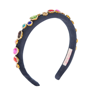 Bari Lynn Thin Padded Jewel Headband - Navy, Bari Lynn, Bari Lynn, Bari Lynn Headband, Bari Lynn Headbands, cf-type-headband, cf-vendor-bari-lynn, Headband with Jewels, Navy, Thin Padded Jewe