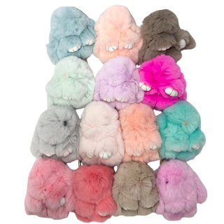 Basically Bows & Bowties, Faux Fur Bunny Keychain - Basically Bows & Bowties
