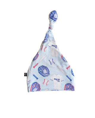 Lev Baby Beanie Home Run, soft knit baby beanie with sporty baseball-inspired design, ideal for keeping infants warm.