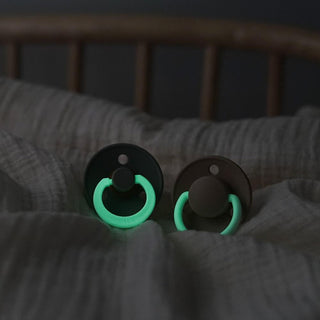 BIBS Pacifier 2 Pack Glow - Sage Glow, BIBS, BIBS, BIBS BPA-Free Natural Rubber Baby Pacifier, Bibs Classic Pacifier, BIBS Glow, BIBS Glow in the Dark, BIBS Nightime, BIBS Pacifier, BIBS Paci
