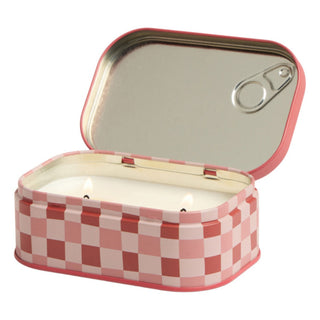 Paddywax Bistro Tin 4.5 oz Candle - Smoked Cherry
Checkered tin can with a candle inside on a white background