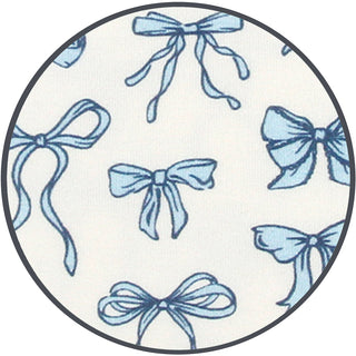Blue Lou Lou and Company Stella headband with bow and circle design, perfect for stylish baby or toddler accessories.