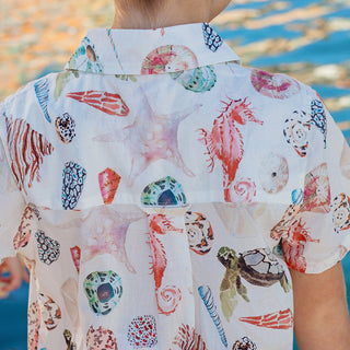 Blue Rooster Boys Jack Shirt - Watercolor Shells